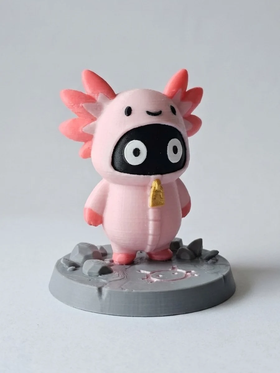 Personaje axolotl: figura impresa