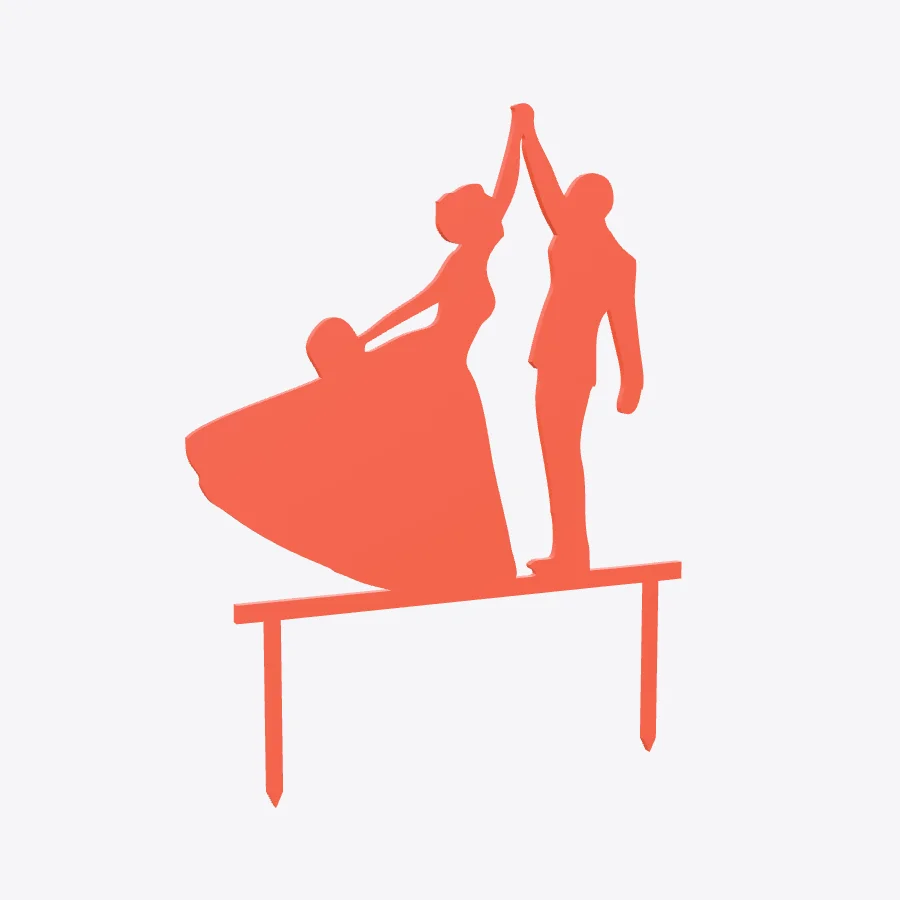 Modelo 3D de un cake topper de boda